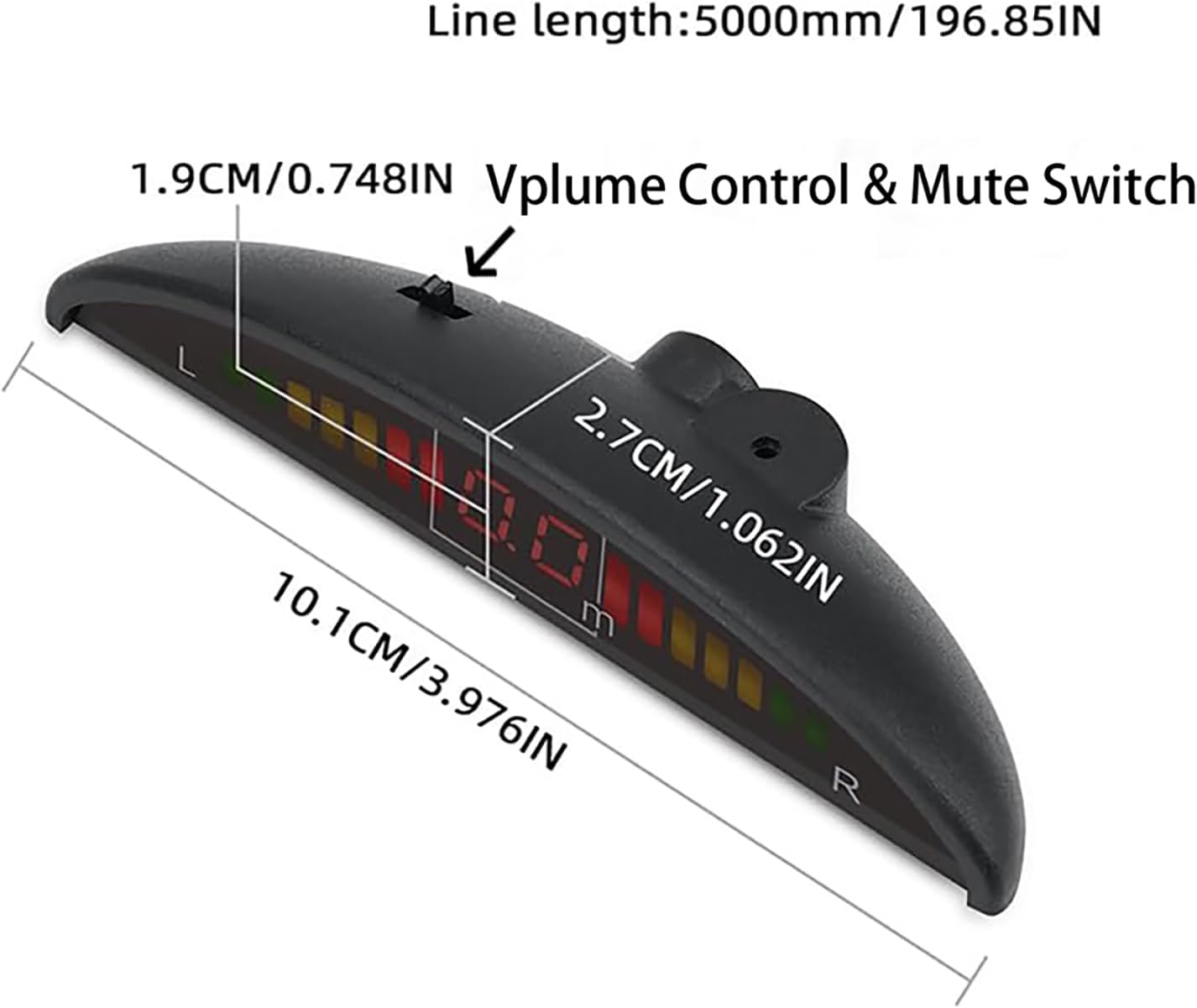 16 Color Options Parking Sensor Kit Backup Sensor Kit Reverse Sensor for Car Sensore de Reversa para Carro Adjustable Alarm Sound Professional Safety System（Green）
