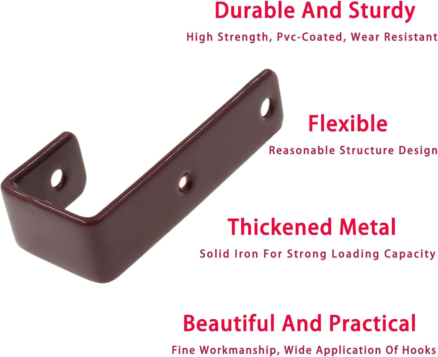 Bunk Bed Ladder Hooks Brackets, Iron Bed Ladder Hook,PVC Coated Angled Ladder Hooks,Heavy Duty Replacement Hardware Utility Hooks,Loft Garage Storage Hooks,J Brackets Hooks with Screws Coffee