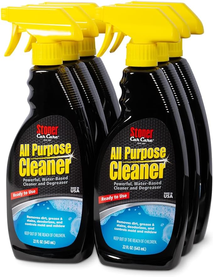 Stoner Car Care 92694-6PK All Purpose Cleaner Powerful Water-Based Cleaner and Degreaser, Easily Removes Dirt, Grease, Stains, and More, Multi-Purpose, Multi-Surface, Ready to Use, 22 Fl Oz, Pack of 6