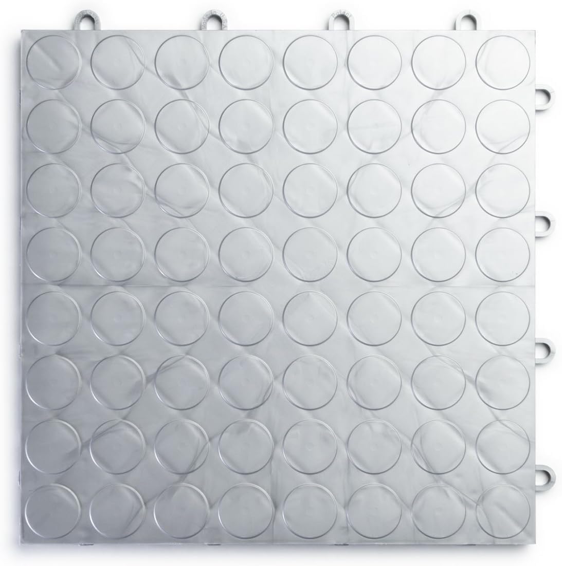 Big Floors RaceDeck CircleTrac, Interlocking Non-Slip Garage Flooring Tile, Durable, Modular, Heavy-Duty Copolymer, Easy Install (Alloy, 24 Pack of 12 x 12" Tiles)