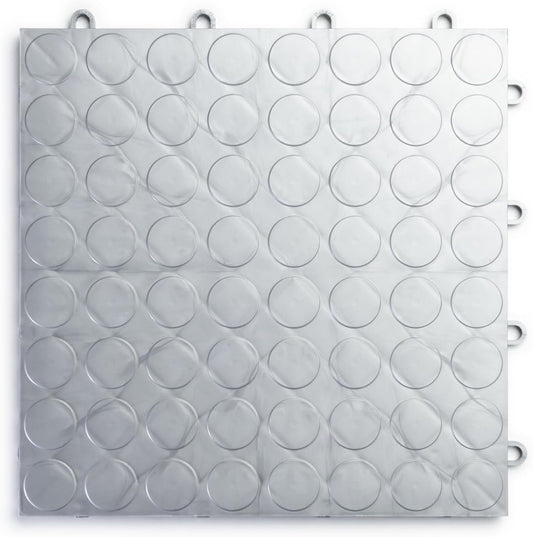 Big Floors RaceDeck CircleTrac, Interlocking Non-Slip Garage Flooring Tile, Durable, Modular, Heavy-Duty Copolymer, Easy Install (Alloy, 12 Pack of 12 x 12" Tiles)