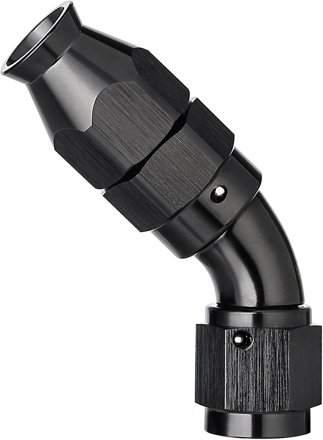 EVIL ENERGY 4AN 45 Degree PTFE One Piece Full Flow End Hose Fitting Aluminum Black
