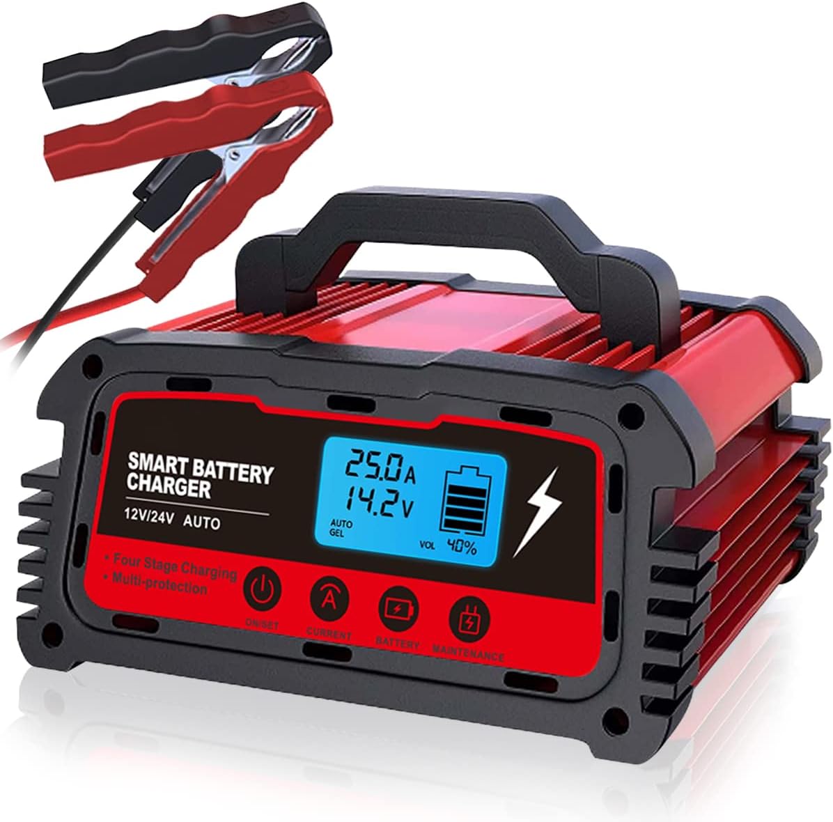 LVYUAN 2/10/25 Amp Car Battery Charger,12V Fully Automatic Smart Battery Maintainer with Engine Start, Trickle Charger, Auto Desulfator, Battery Repair, for All Lead-Acid