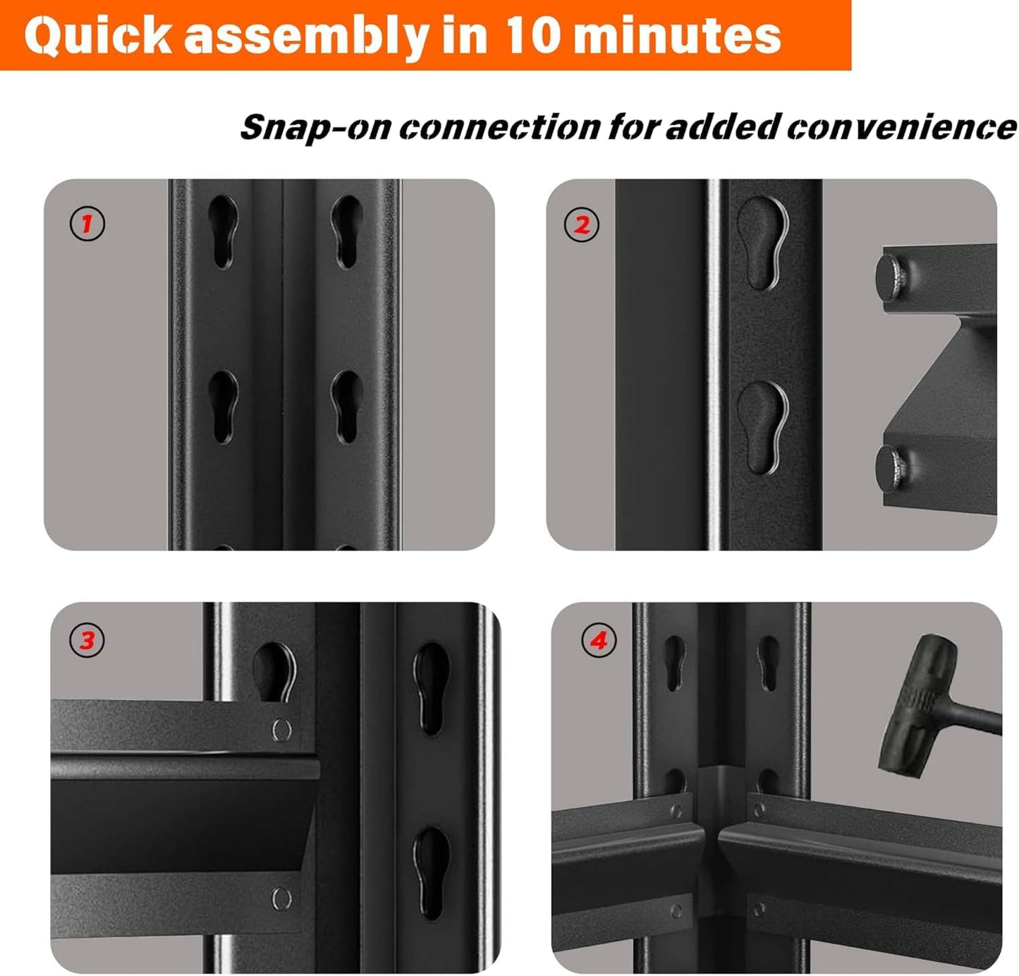 Adjustable 6-Tier Garage Shelving, Heavy Duty Steel Storage Rack, High Load Capacity, Ideal for Garage, Warehouse, or Home Organization (6-Tier 78" H x 45" W x 18" D)