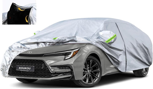 KouKou Oxford Car Cover Waterproof All Weather for Automobiles, Fit Sedan Toyota Corolla, Hyundai Elantra, Mazda 3, Nissan Sentra, BMW 3 Series, Lexus IS250,etc (185 X 70 X 59 inch)
