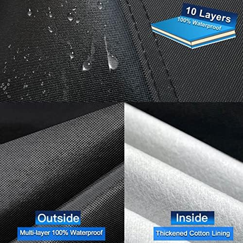 10 Layers SUV Car Cover Custom Fit for Chevrolet Chevy Traverse (2009-2024) Waterproof All Weather for Automobiles, Outdoor Full Cover Sun UV Rain Protection with Cotton.Black