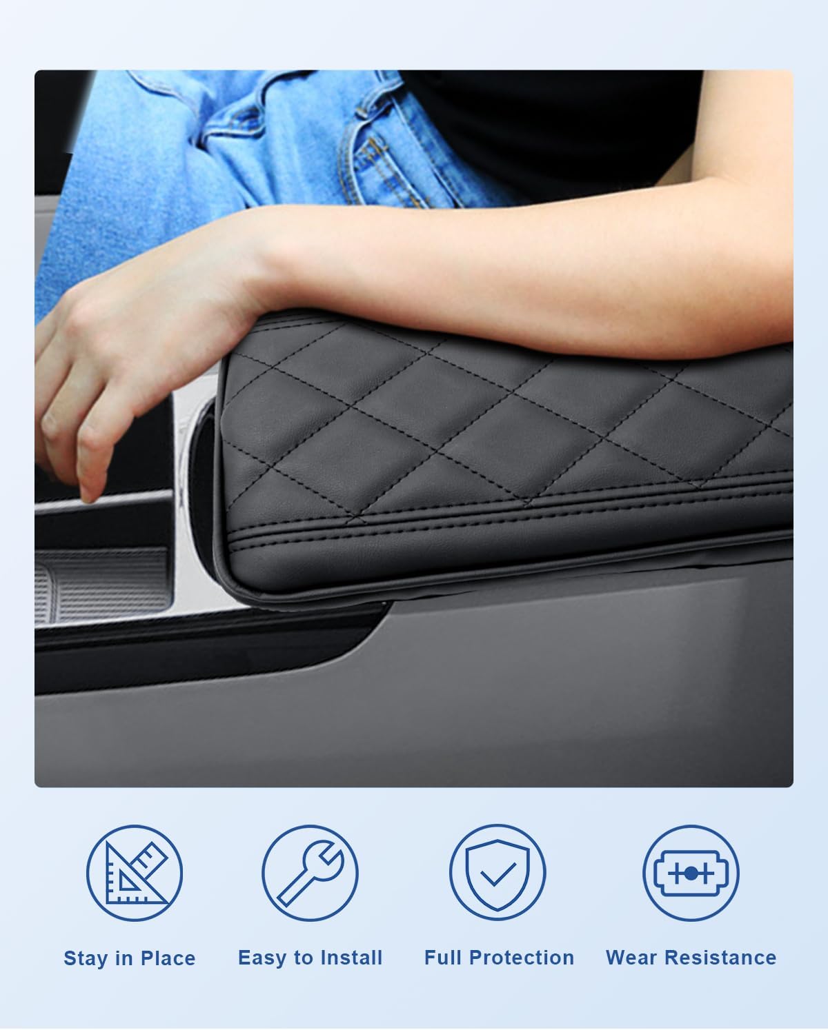 CDEFG Compatible with 2025 Hyundai Tucson Limited Center Console Cover for 2025 Tucson Limited/ 2025 Tucson Hybrid Accessories Armrest Cover 2025 Tucson Middle Console Arm Rest Pad