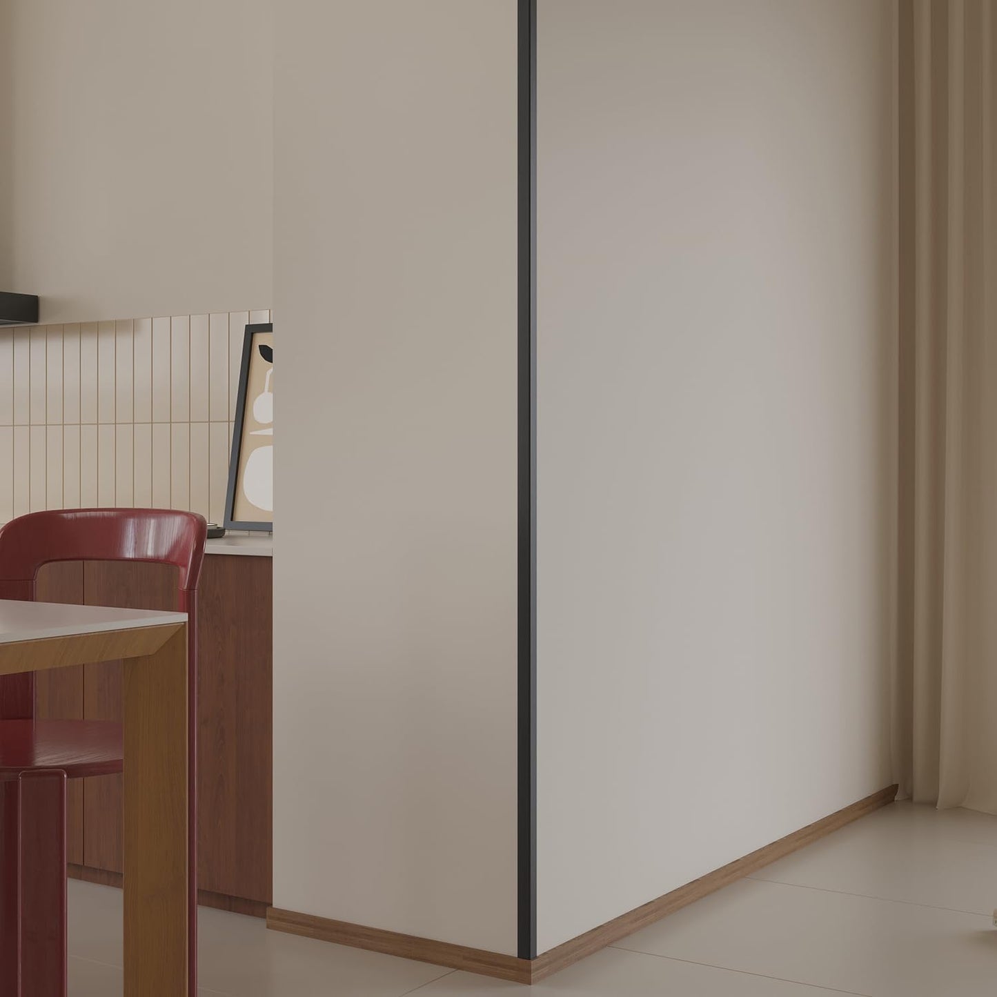 Wall Corner Protector 3PCS 45" Corner Molding Trim Black Wood Grain Corner Trim Decorative Strips for Door and Window Frames Mirror Edges Ceramic Tiles, and Wooden Wall Edges.