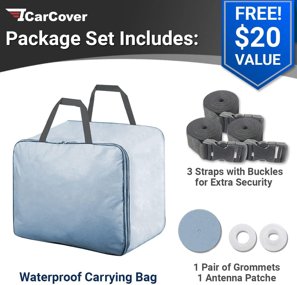 iCarCover Premium Car Cover for 1982-1992 Chevy Camaro Z28, IROC-Z, RS, Berlinetta, Sport Heavy Duty Waterproof all Weather Automobiles Custom Indoor Outdoor Snow Protection Covers with Straps and Bag