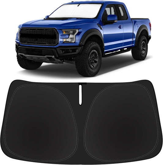 for F150 Car Windshield Sun Shade for 2015-2020 Ford F150 Lariat, King Ranch, Platinum, XL XLT Limited Raptor Accessories 2025 Upgrade Front Window Sunshade 2 Layer 240T Custom Fit Sun Visor Protector