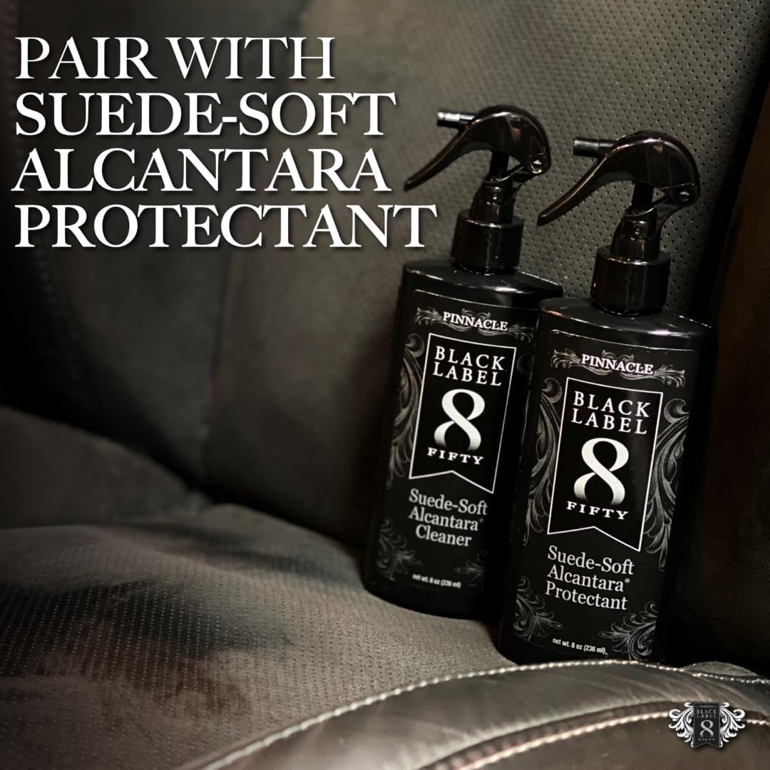 Pinnacle Black Label Suede-Soft Alcantara® Cleaner (8 oz): Premium Care for Micro-Suede & Alcantara Surfaces - Gently Removes Stains, Refreshes, and Deodorizes - Safe for All Interior Fabrics