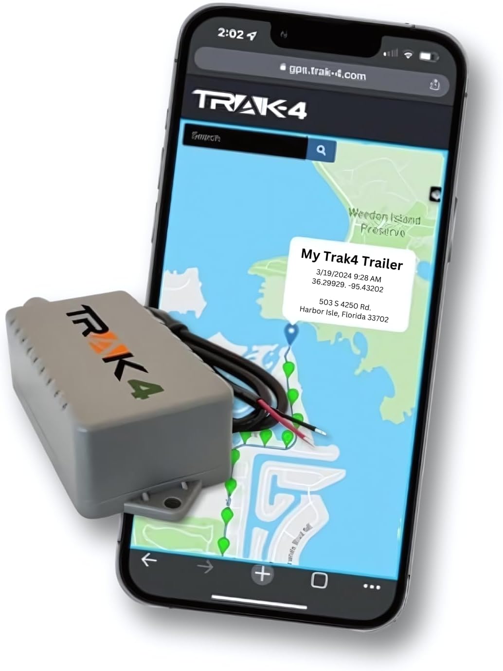 Trak-4 12v Hardwired GPS Tracker. Durable, Reliable Track Trailers, Equipment, Vehicles, Assets. Long Battery Life, Waterproof, Worldwide. Low-Cost Subscription Required.