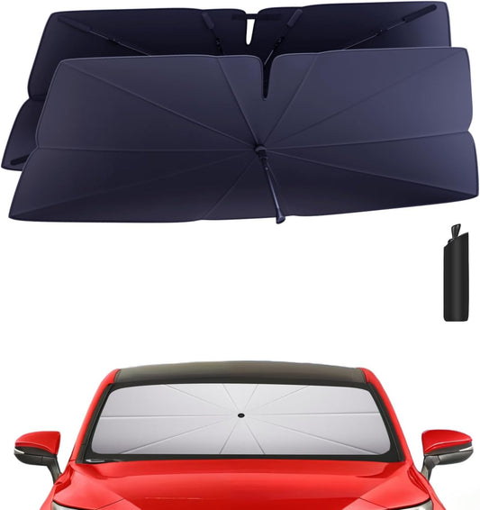 Windshield Sun Shade Umbrella for 2021-2025 Toyota Venza Accessories: Custom Fit 240T Silver, Double Thickened, Foldable Sunshade Front Window Sun Visor, Ultimate 99% UV Blocking for LE, XLE, Limited