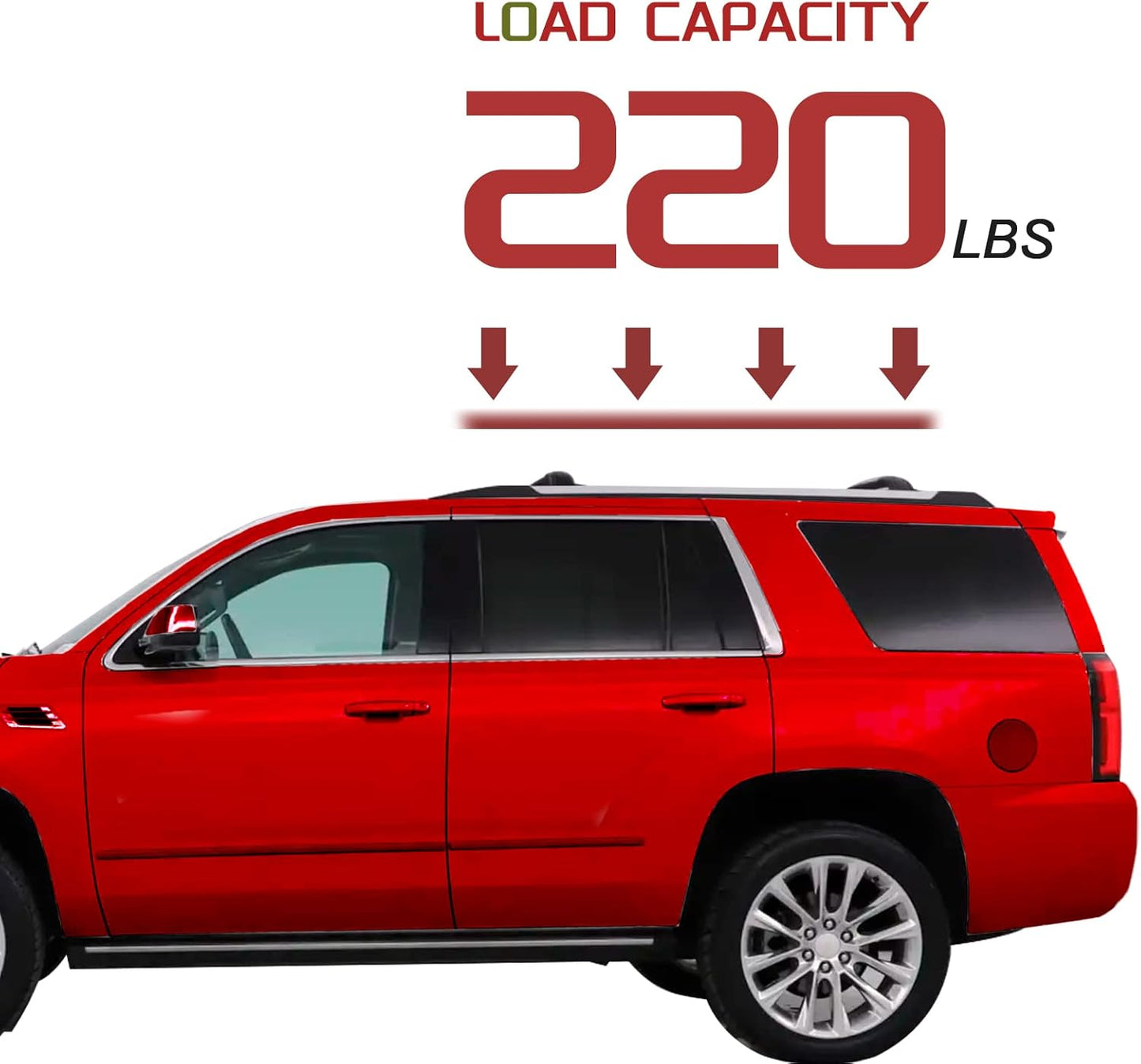 KINGGERI 220lbs Roof Rack Cross Bars Compatible with Chevrolet Tahoe & Suburban, GMC Yukon & Yukon XL, Cadillac Escalade & Escalade ESV 2015-2020, Heavy Duty Aluminum Roof Rails Crossbars All Metal