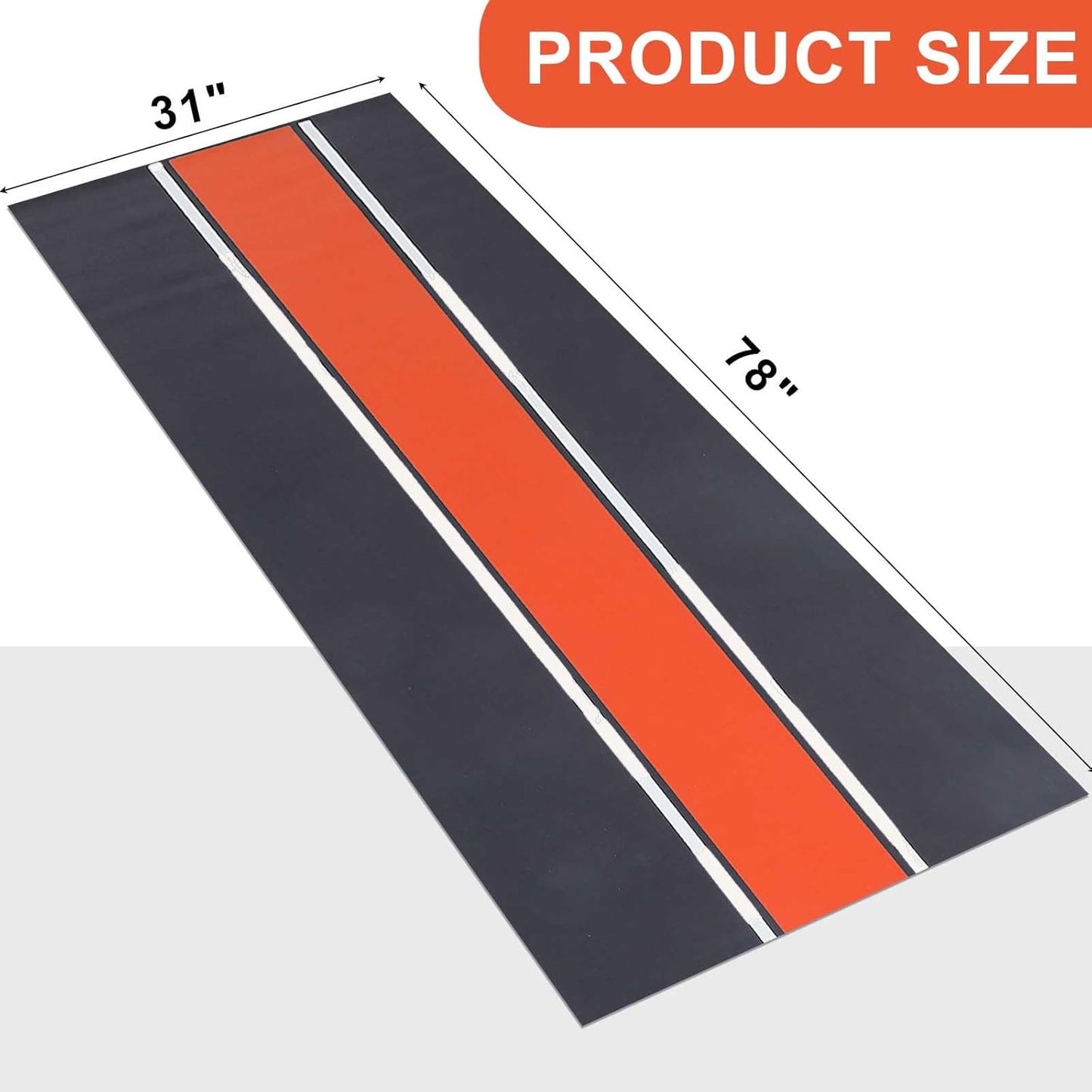 78 x 31 Inch Motorcycle Mat Garage Floor Rug Washable Parking Mats for Garage Floors Non Slip Oil Absorbent Pad Rubber Backing Layer Protects Floor from Spills Drips Stains (Cycle Style)