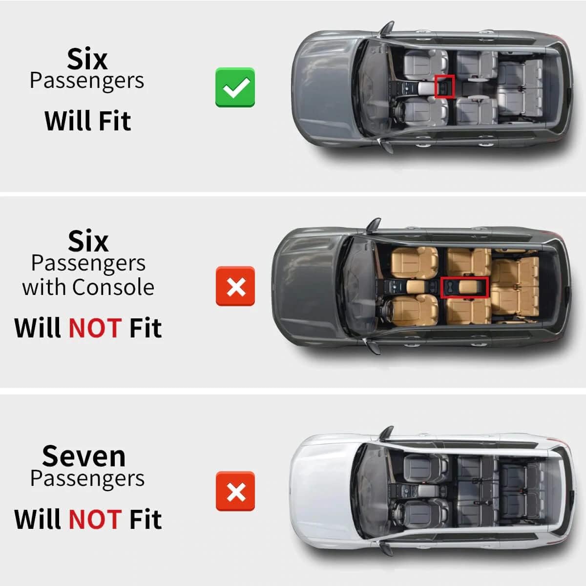 LASFIT Floor Mats for Jeep Grand Cherokee L 2021-2025 (ONLY for 6-Passenger Without Center Console) All Weather TPE Custom Fit Car Mats Floor Liners 1st & 2nd & 3th Row, Black