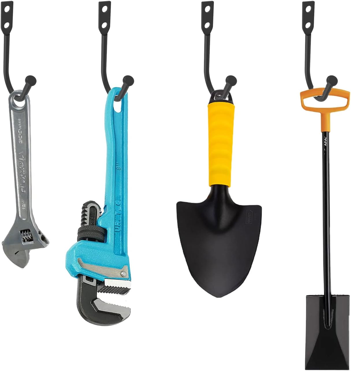 Wall Hooks Coat Hook Robe Hanging Robe & Towel Hooks, Utility Hooks Indoor Outdoor (Black-Rod U Shaped, 3x2.3)