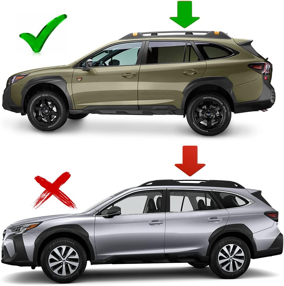 Catch USA Car Roof Rack Cross Bars for Subaru Outback Wilderness with Lock 2021 2022 2023 Aluminum Cross Bar for Rooftop Cargo Carrier Luggage Kayak Canoe Bike Snowboard (Black)