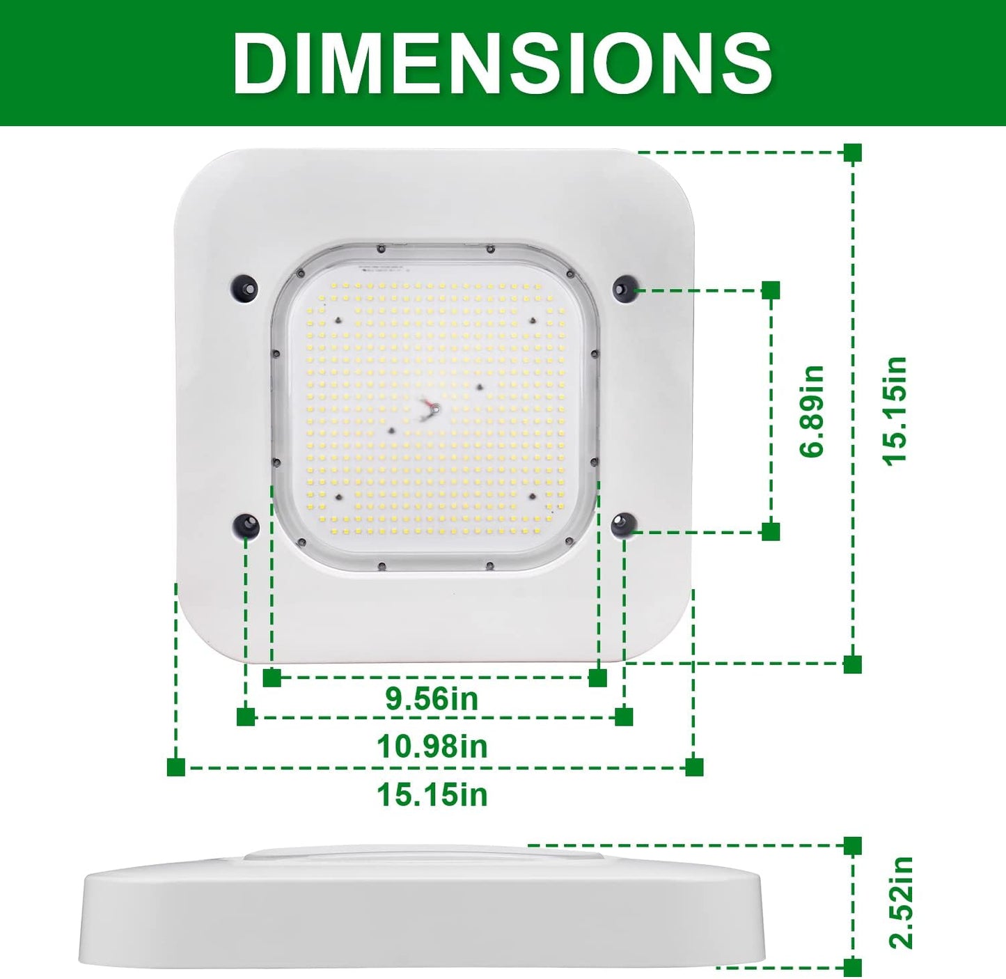 OSTEK 2 Pack LED Gas Station Canopy Light, 150W Carport Ceiling Light 5700K, Outdoor Rated (600W HID/HPS Equivalent), 90-277V IP65 DLC & UL Listed