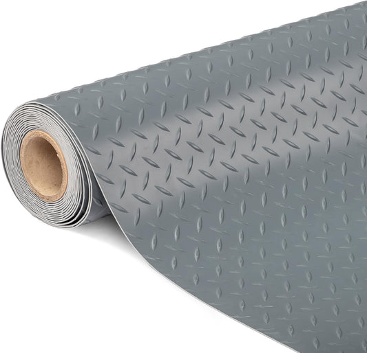 TUFFIOM 7.5 x 20 FT Garage Floor Mat, Thickened Diamond Plate PVC Garage Mats Flooring Roll for Under Car, Garage Parking Mats for Floor Large SUVs, MPV, Pickup Truck