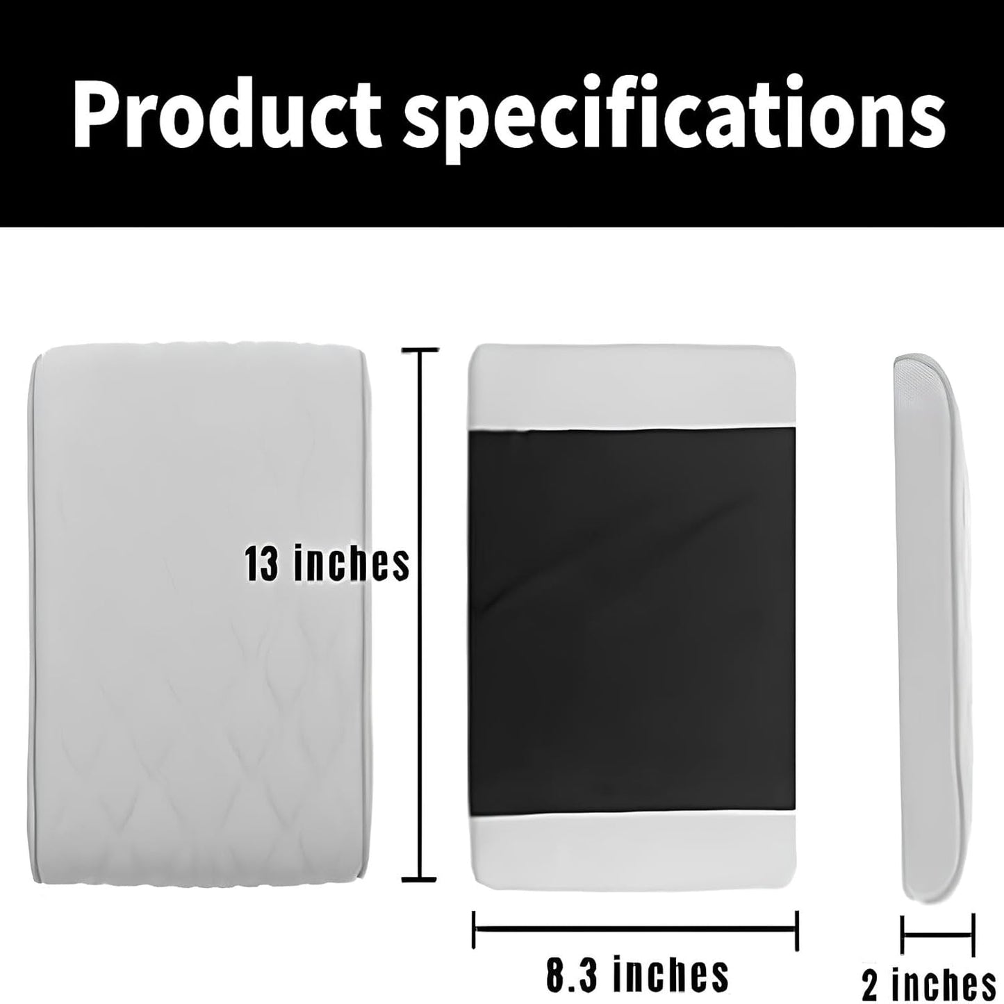 Leather Car Armrest Box Mat - 2023 New Waterproof Car Center Console Cover Mat, Universal Armrest Mat, Leather Car Armrest Cover for SUV/Truck/Vehicle (B-Beige)