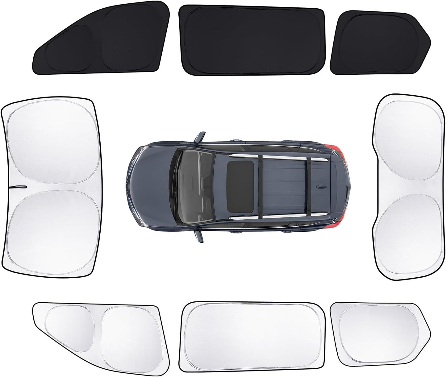 8pcs Car Window Shades for Grand Cherokee 22-25 Accessories,Windshield Side Rear Full Sunshade,Sun Visor UV Blocking, Privacy Protection for Camping Outdoor(Not for Cherokee L&Jeep Cherokee)