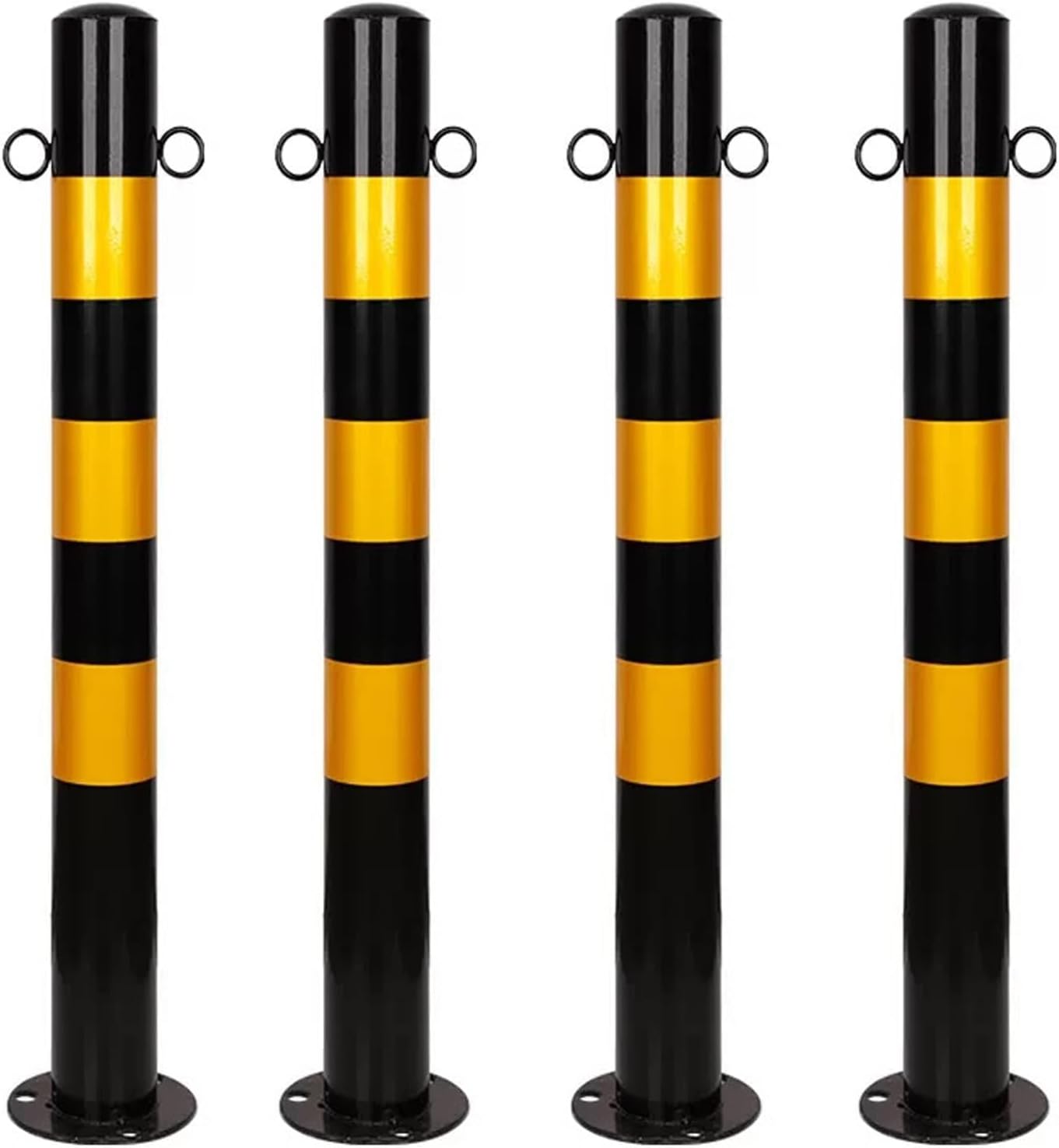 Safety Barrier Bollard for Driveways, Parking Bollard for Warehouse, Traffic Barricade Cones, Parking Stopper for Garage, for Construction Sites etc(Black (4PCS))