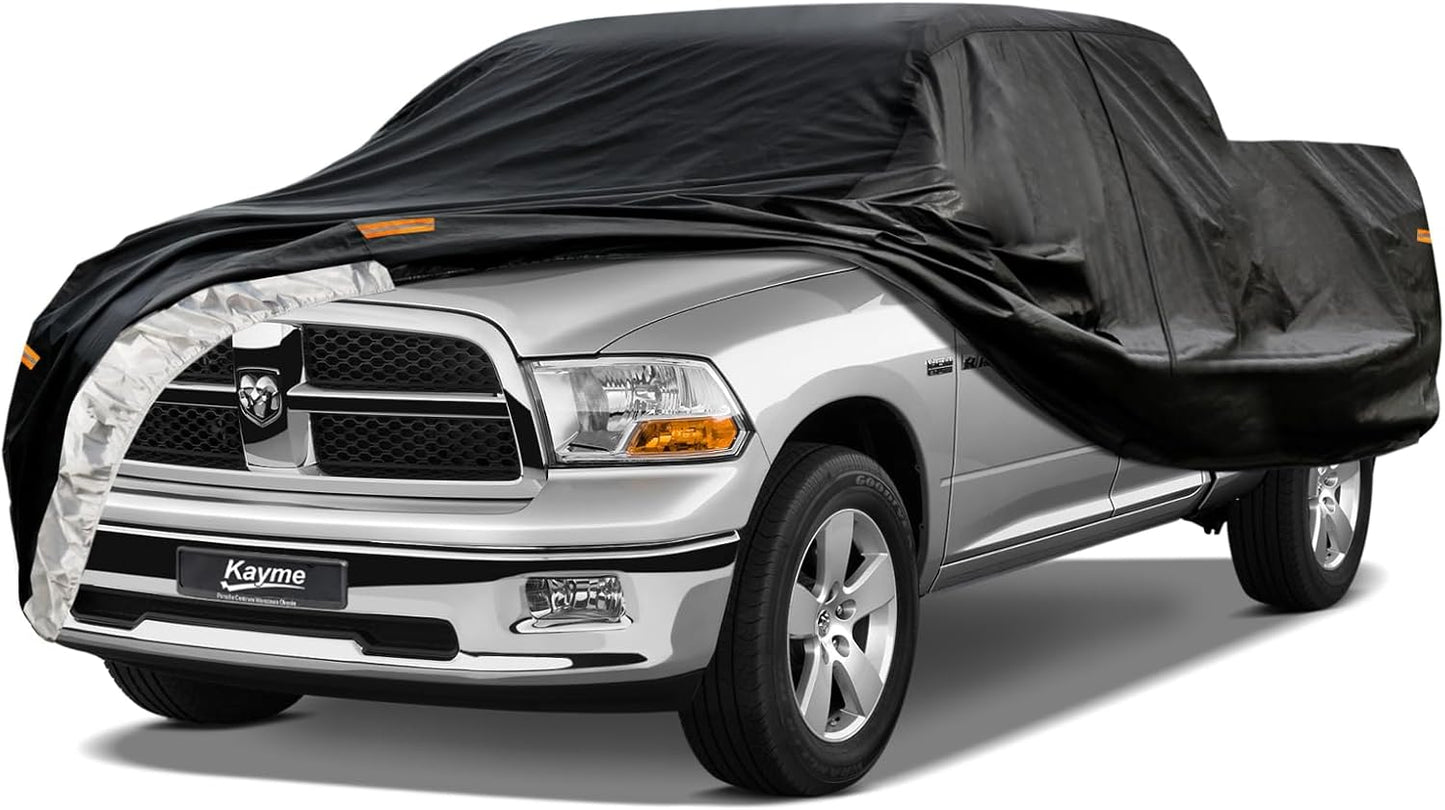 Kayme Truck Cover Custom Fit Dodge Ram 1500(1994-2001) Regular Cab Short Bed. Full Exterior Heavy Duty Outdoor Pickup Truck Car Cover Waterproof All Weather.Car Tarp for Wind Sun Dust Protection.Black