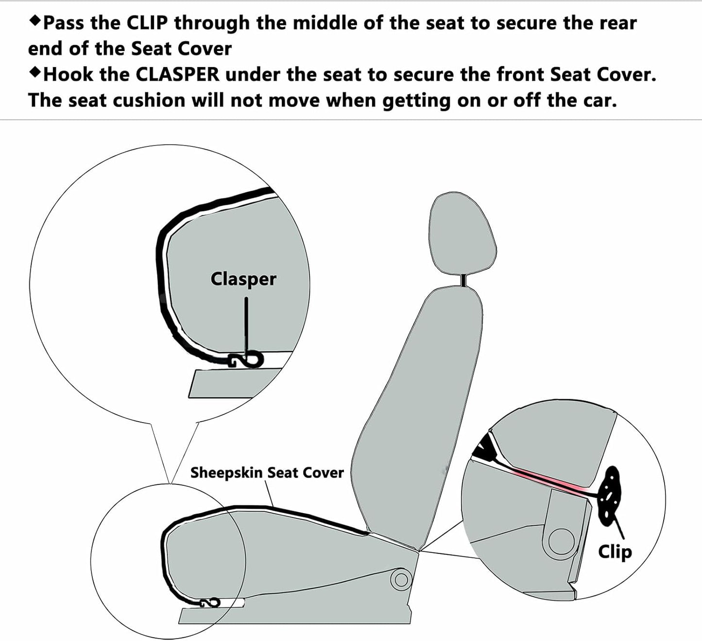 Fluffy Genuine Australia Sheepskin Car Seat Cover for Auto Interior Accessories with Soft Fuzzy Wool Eco-Friendly Natural Fur Non-Slip (Alpine Green, Front)