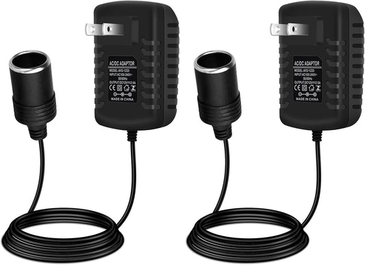 inShareplus 12V 2.5A 30W AC to DC Converter, 12 Volt Car Cigarette Lighter Adapter to Wall Outlet, 110V to 12V Power Supply for Car Devices (MP3, Fan, Dash Cam), 2 Pack