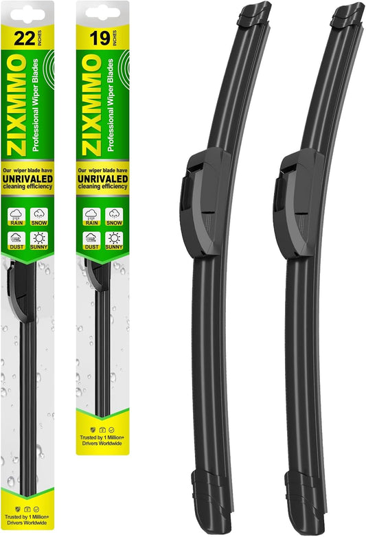 OEM Quality 22in + 19in Premium All-Season Windshield Wiper Blades for Original Equipment Replacement(Set of 2)