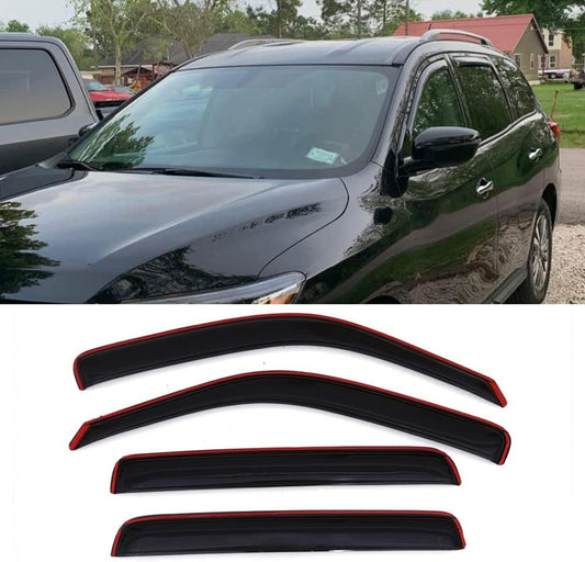 Original Side Rain Guards, 4pcs in-Channel Nice Wind Deflector Set, Window Visors Compatible with 2013-2019 Nissan Pathfinder 194479