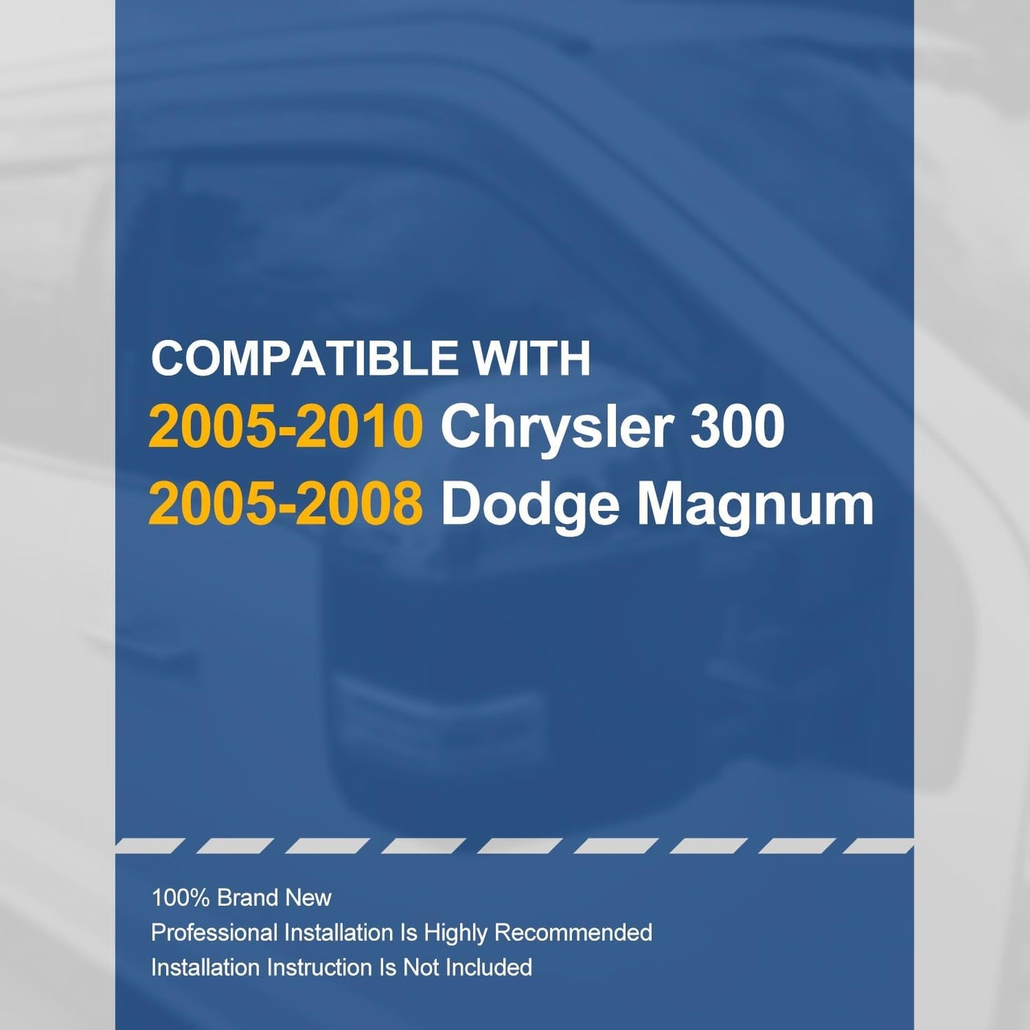 Auto Dynasty 4Pcs Carbon Fiber Pattern Window Visors Compatible with 2005 2006 2007 2008 2009 2010 Chrysler 300 Dodge Magnum, Tape-On Front & Rear Window Deflectors, Glossy Dark Smoke