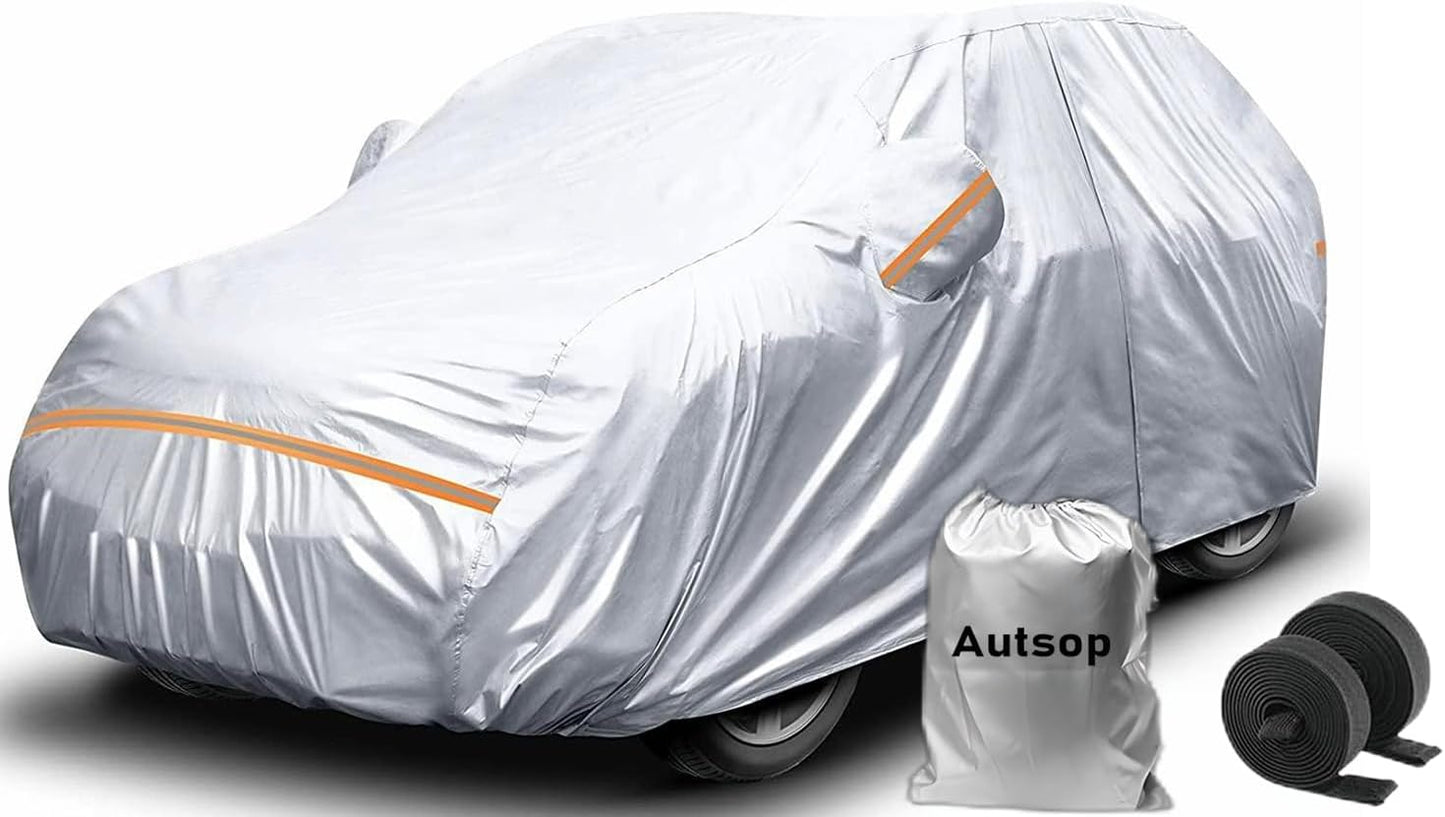 Autsop SUV Car Cover Waterproof All Weather,12-Layer Car Covers for Automobiles Outdoor Heavy Duty Full Exterior Covers for SUV(193-200 Inch)