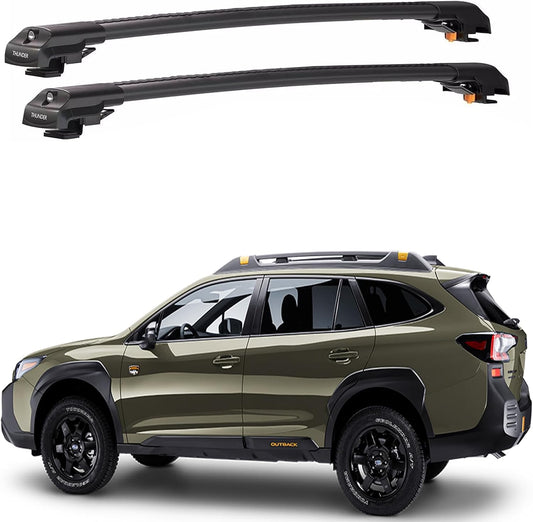 Roof Racks Cross Bars for Subaru Outback Wilderness 2024 2025 Cargo Carrier Bars Lockable Available in Black or Gray (Black)
