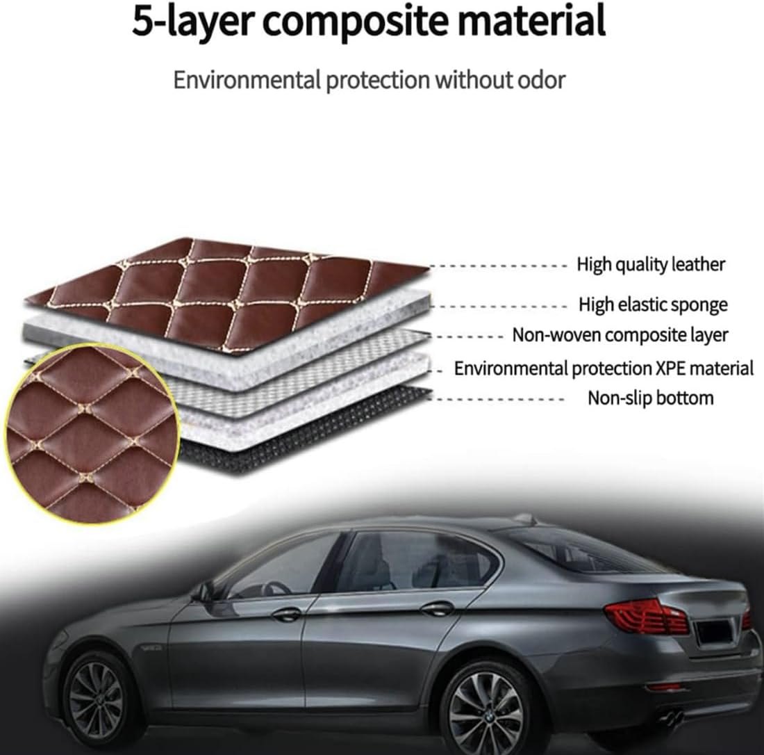 Custom Personalized Floor Mats for Cars，Luxury Full Coverage All Car Floor Mats，Anti-Slip Leather Car Mat Set ，Custom Floor Mats for 99% of Cars, Trucks & SUVs. (Pink)