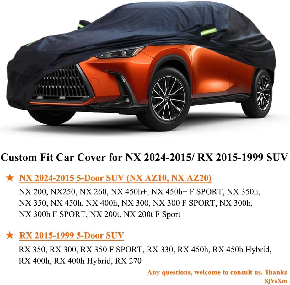 Car Cover Compatible with Lexus NX 2026-2015 NX250 NX350 NX350h NX450h NX300 NX300h SUV, Waterproof All Weather Car Covers with Cotton Lining, Outdoor Car Protection Rain Snow Sun Dust UV Cover