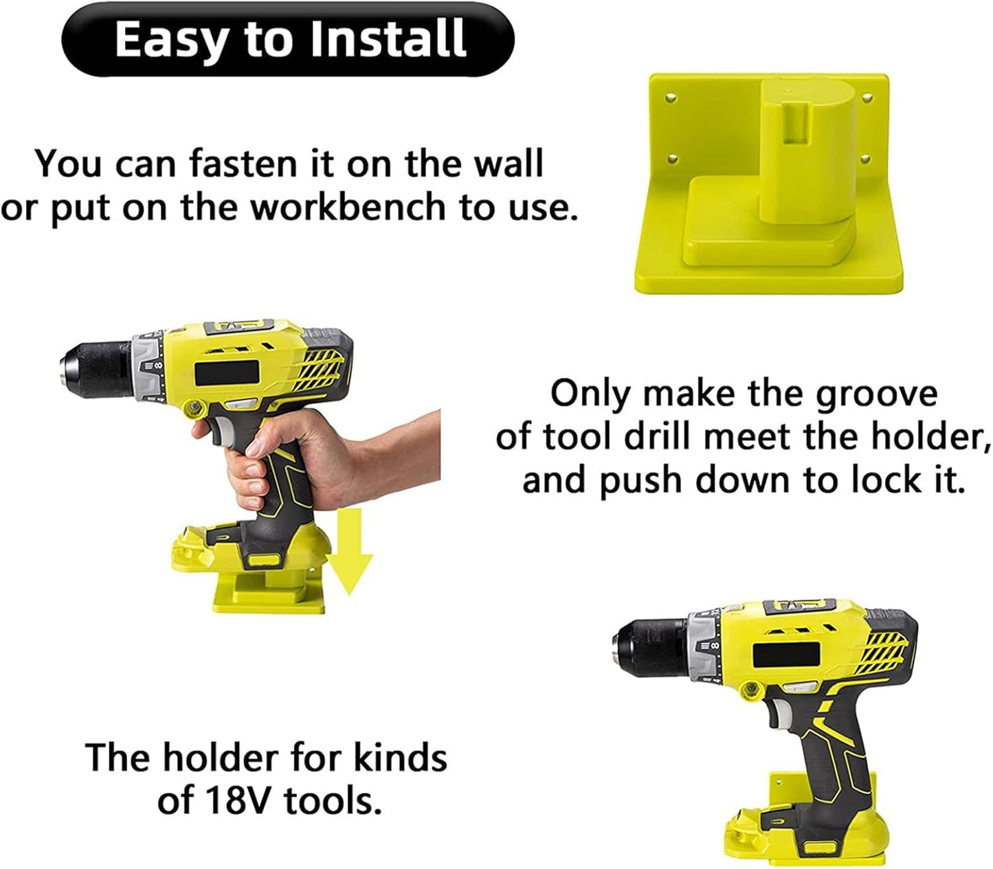 20 Pack Tool Holder Wall Mount Portable Compatible with Ryobi 18V Power Tool Holder Mount Hanger Storage Organizer with Screws Easy Installation for Workshop Garage