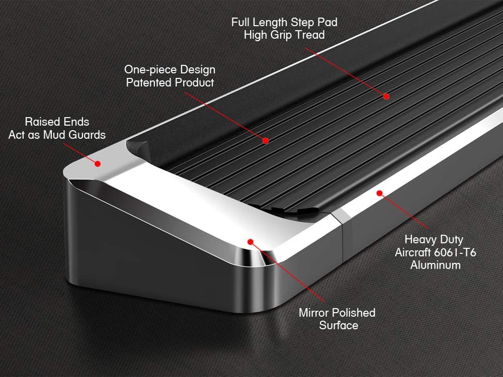 APS Running Boards (Nerf Bars Side Steps Step Bars) Compatible with Ford F250 F350 Super Duty 1999-2016 Regular Cab (Silver Running Board Style)