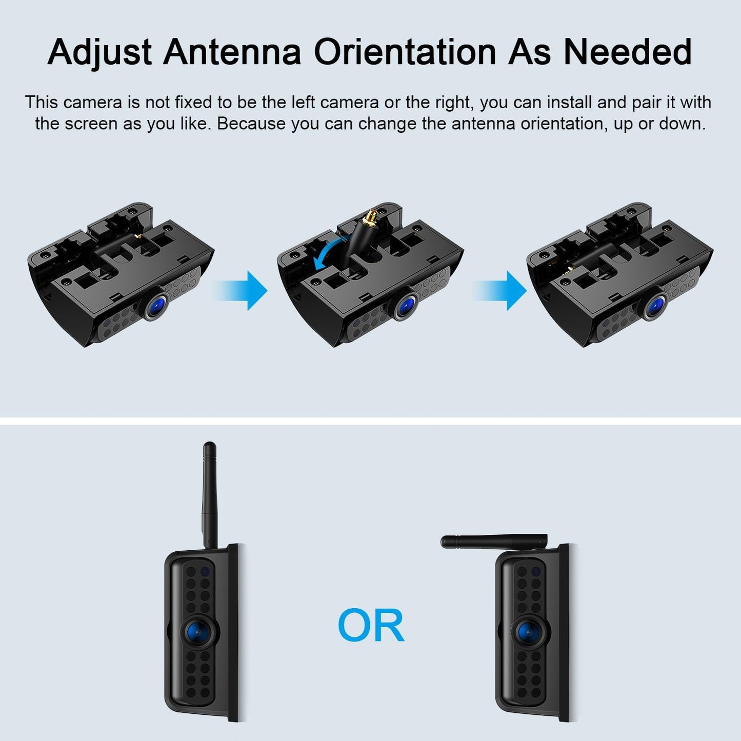 Fookoo HD Single Wireless Side View Camera, 15 IR Lights, IP69 Waterproof, Suits DW7Y5, DW5, DW7Y503, DW7Y504 - DW7Y5(CS)