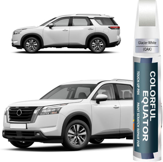 QAK Glacier White Touch Up Paint for Nissan, Car Paint Pen Scratch Repair Two-In-One Touch Up Paint, Premium Car Scratch Remover for Deep Scratches