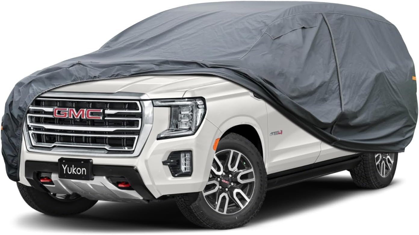 Premium Car Cover Custom Fit GMC Yukon (2006-2025), not fit Yukon XL, 16 Layers Heavy Duty Car Cover Waterproof All Weather with Zipper Door for Sun Rain Snow Dust Uv Protection