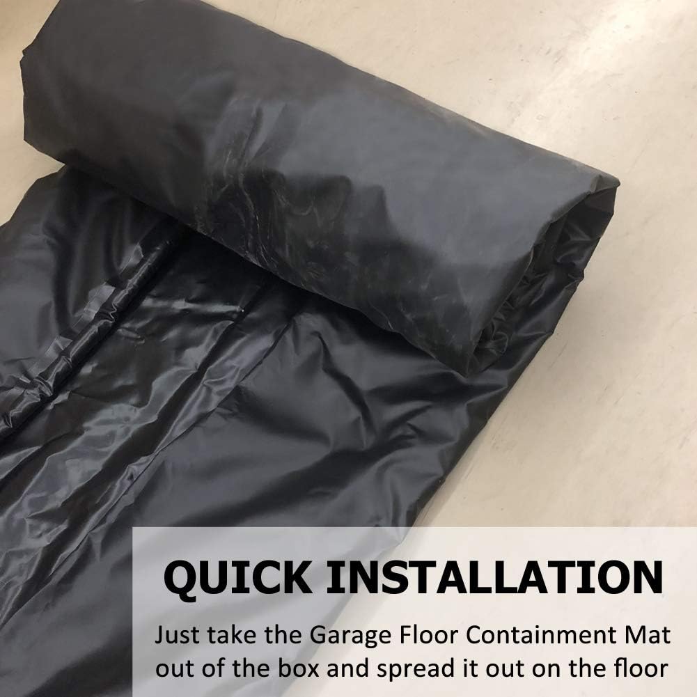 Oil Mat for Garage Floor, Car Parking Mat Containment for Snow, Mud, Rain - 8' 6" x 20', Black