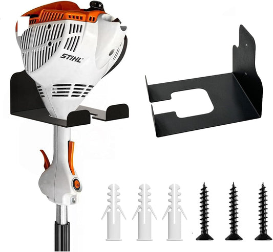 2 Pack Weed Eater Hanger，Weedeater Rack Garage Organizer Trimmer Rack, Garden Power Tool Hanger Weed Whackers Holder Wall Mounted for Grass Trimmer, Hedge Trimmer, Garage Trimmer, Garden Tools