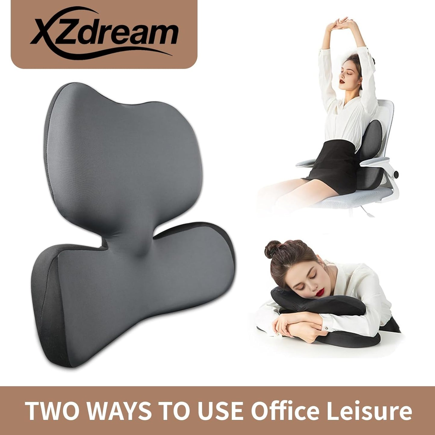 Lumbar Pillow,Ergonomic Lumbar Support Pillow for Upper & Lower Back Support Back Pain Pain Relief,Promotes Posture,Fully Support Entire Back Cushion,for Office Chair,Car,Gaming Desk Chair