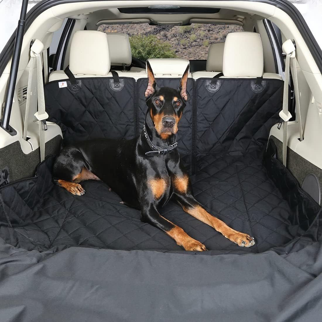 4Knines SUV Cargo Liner for Dogs, Trunk Mat for SUV, Durable Cargo Cover, Protector – Compatible with 60/40 Split Bench & Armrest Pass-Through, Waterproof, Machine Washable, Non-Slip (Large, Camo)