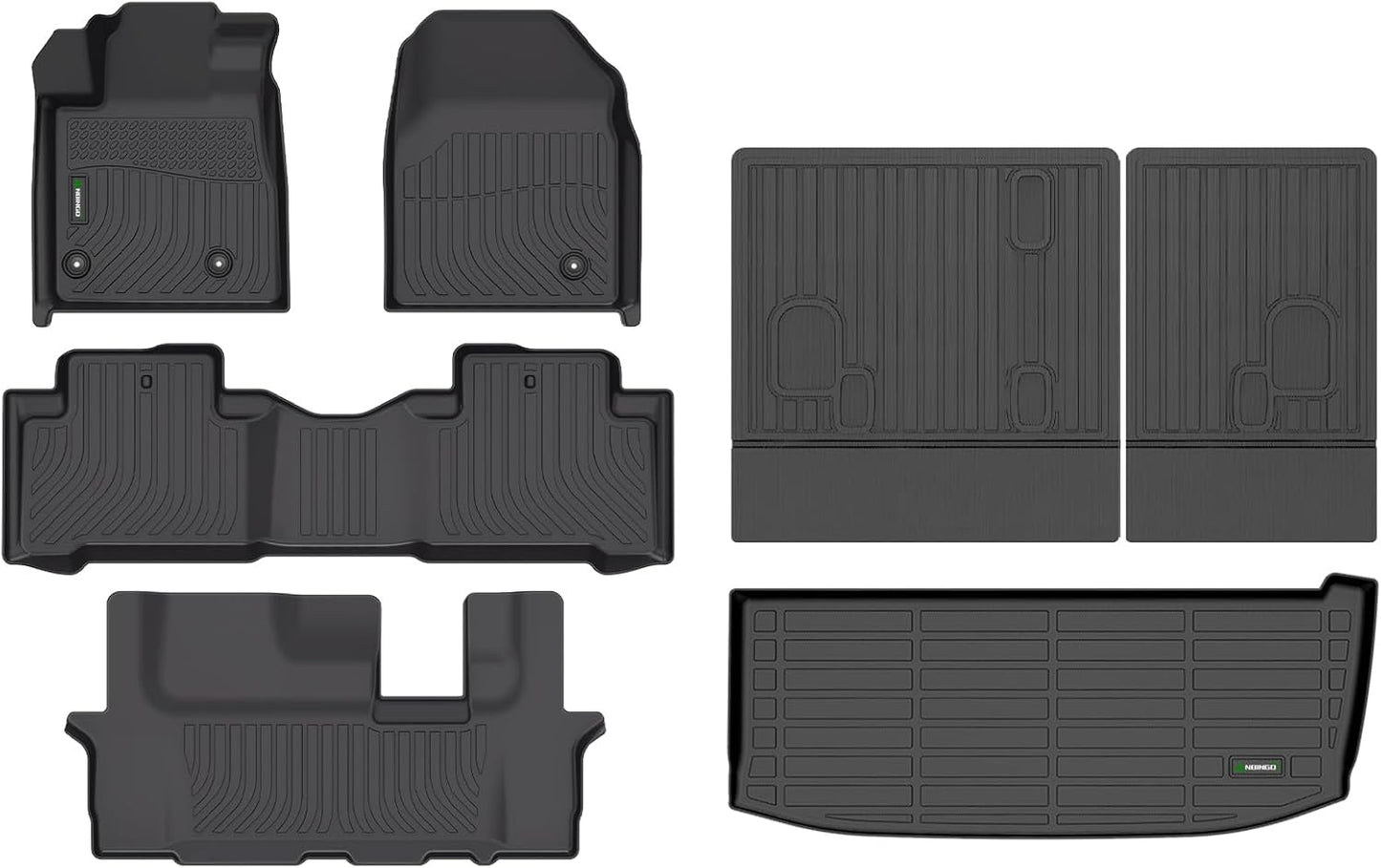 ANBINGO®Floor Mats & Cargo Liner & SeatBack Fit for Honda Pilot 2009-2015 Full Set Waterproof Car Mats All Weather Guard TPE Pilot Mats Set Black