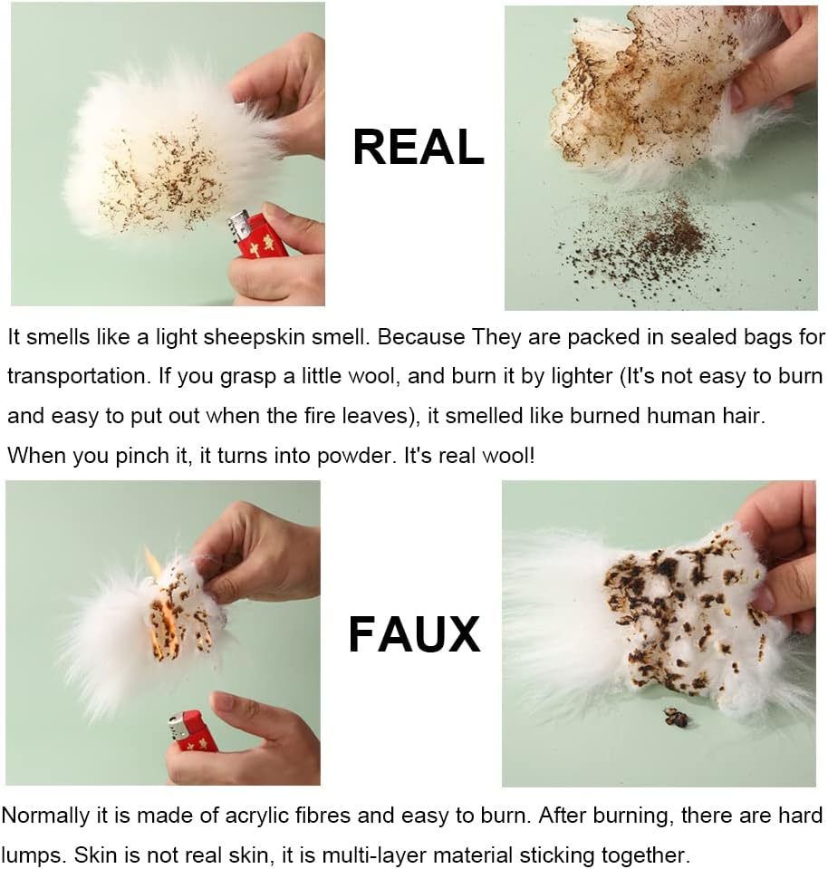 Fluffy Genuine Australia Sheepskin Car Seat Cover for Auto Interior Accessories with Soft Fuzzy Wool Eco-Friendly Natural Fur Non-Slip (Camel, Back)