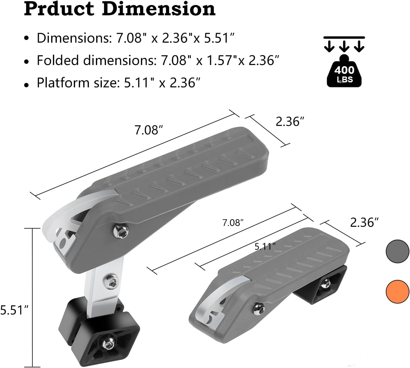 COWVIE Foldable Car Door Step Stand Pedal - Access to Vehicle's Roof Stand Pedal for Most SUV Truck Jeep, Max Load 400 Lbs