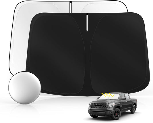 Windshield Sun Shade for Toyo-ta Tundra 2007-2021 Foldable Sunshade Custom Fit Front Window Car Interior Accessories Protector Blocks UV Rays